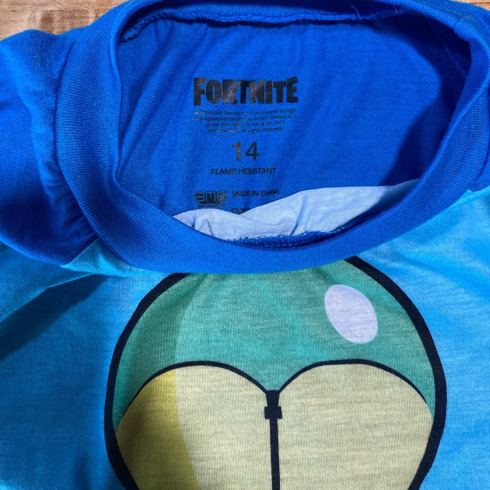 Boys PJ bundle - Joe Boxer size 8, Fortnite battle bus shirt, lands end size 10 - Picture 2 of 4
